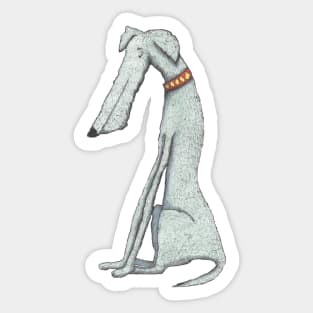 Dog; Lurcher, Scottish Deer Hound, That's a big dog! Sticker